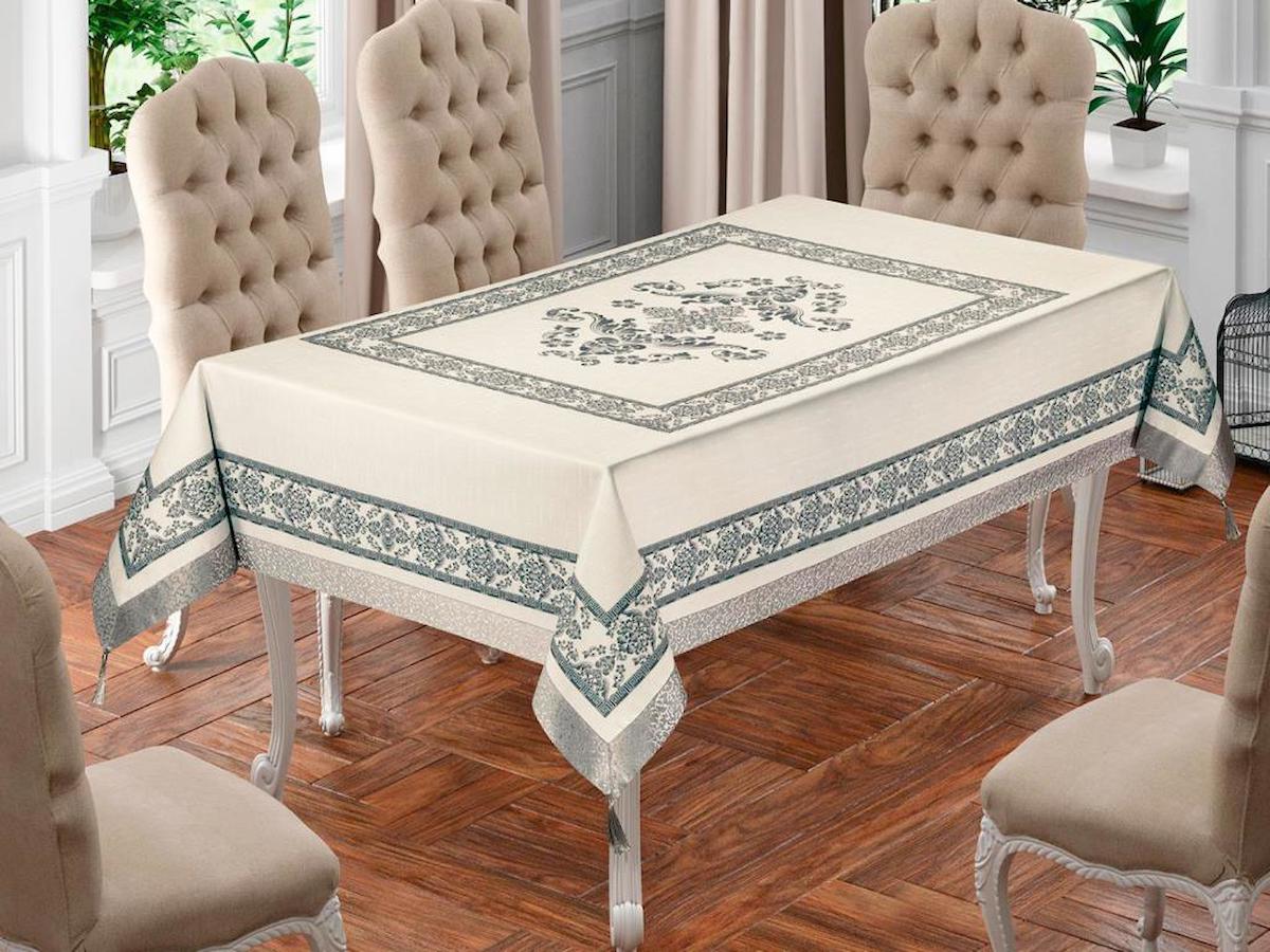 Çeyiz Diyarı Polyester 160 x 220 cm Dertsiz Dikdörtgen Masa Örtüsü Gri