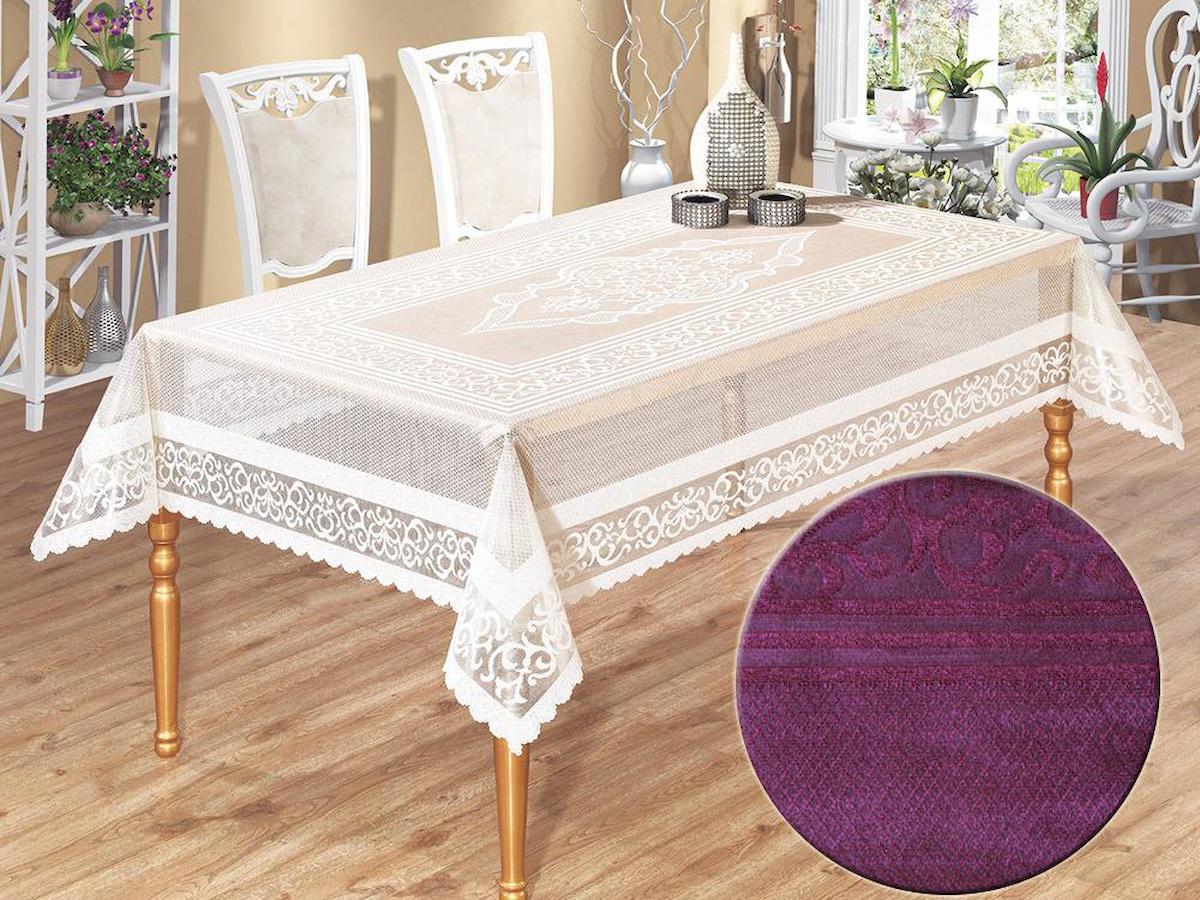 Çeyiz Diyarı Polyester 160 x 220 cm Dikdörtgen Masa Örtüsü Mürdüm
