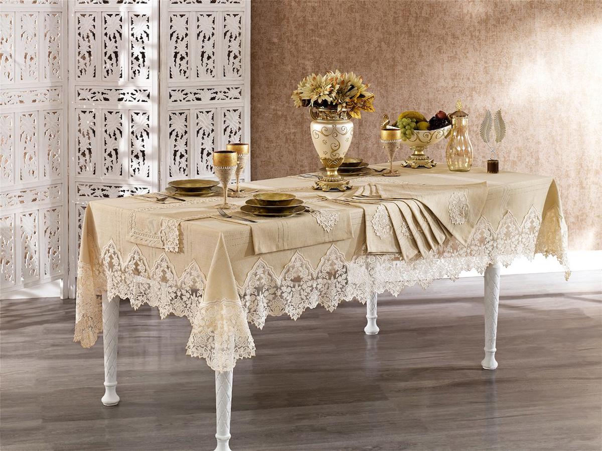 Şeker Portakalım Keten 160 x 260 cm Dikdörtgen Masa Örtüsü Keten