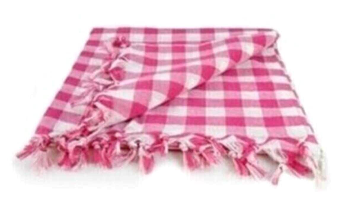Royaleks Pamuk-Polyester 165x 170 cm Dertsiz Dikdörtgen Masa Örtüsü Pembe
