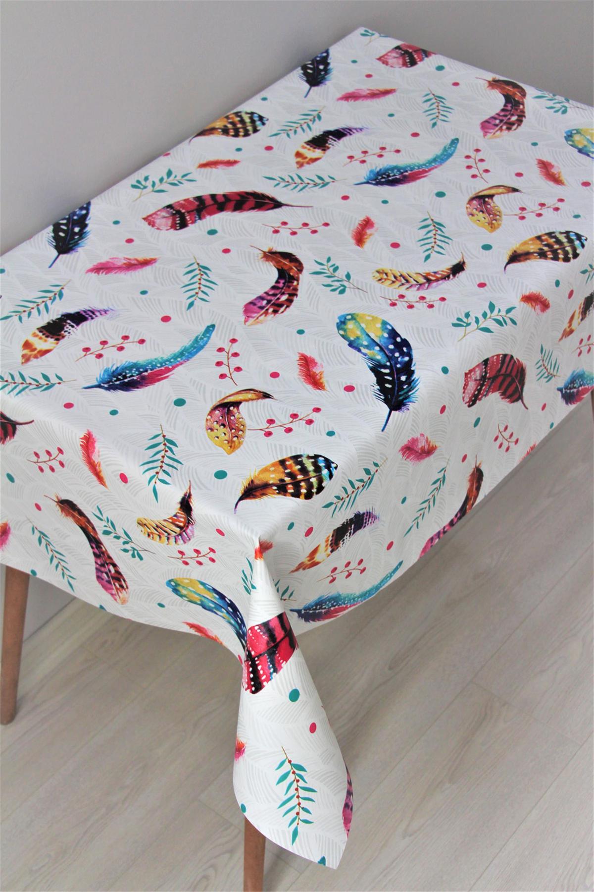 Dede Ev Tekstil PVC 140 x 220 cm Dertsiz Dikdörtgen Masa Örtüsü Çok Renkli