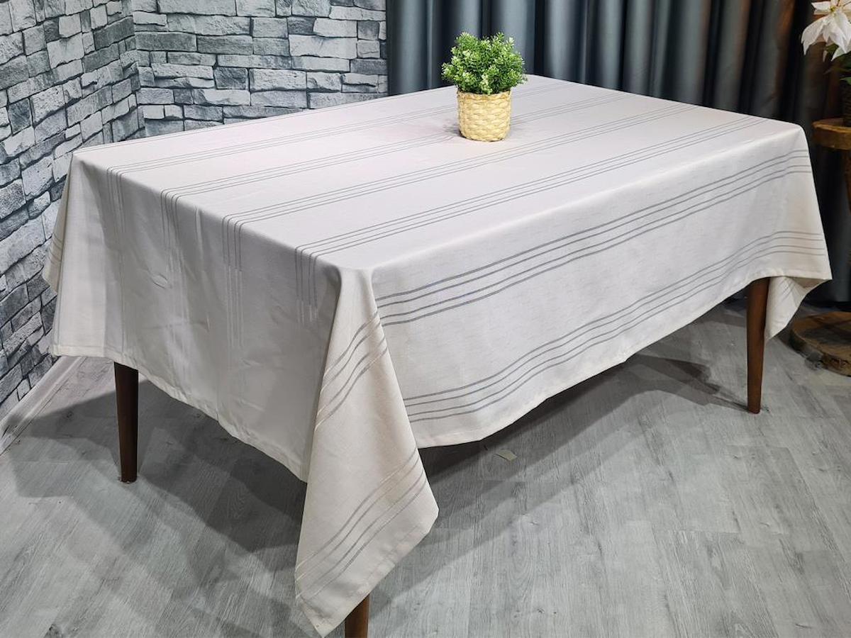 Çeyiz Diyarı Polyester 160 x 220 cm Dertsiz Dikdörtgen Masa Örtüsü Bej