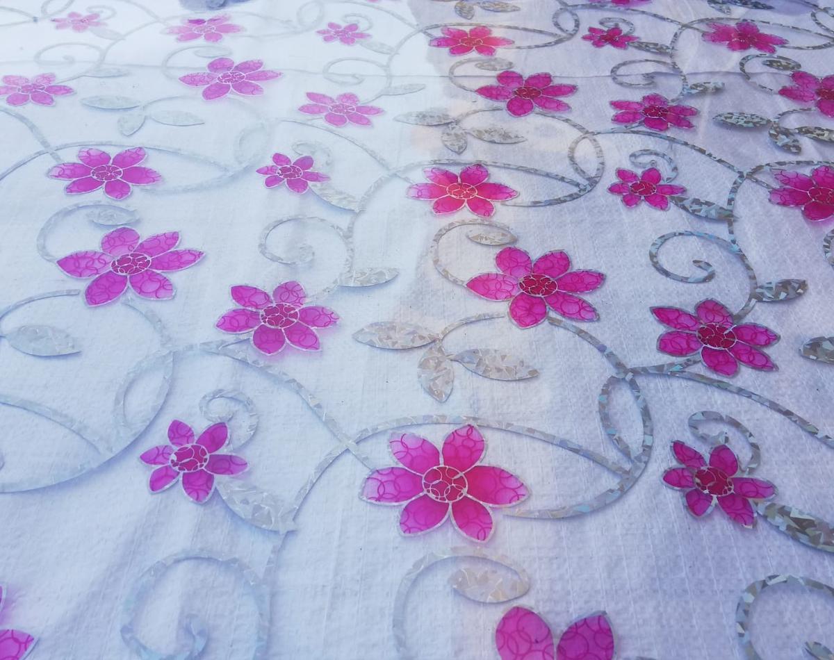 Polset PVC 80 x 100 cm Dikdörtgen Şeffaf Masa Örtüsü Pembe