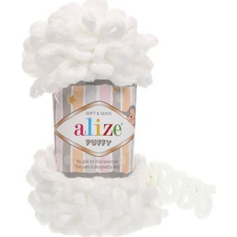 Alize Puffy 55 Beyaz Örgü İpi