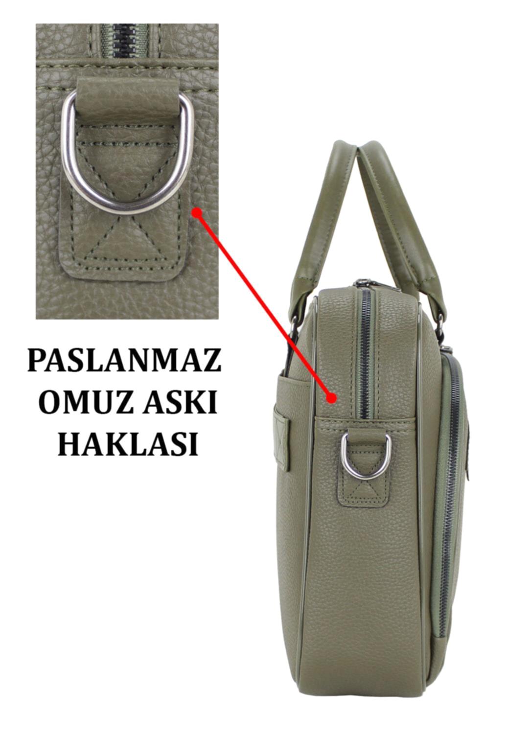 Allmes 15.6 inç Tekstil Su Geçirmez Laptop Postacı Çantası Yeşil