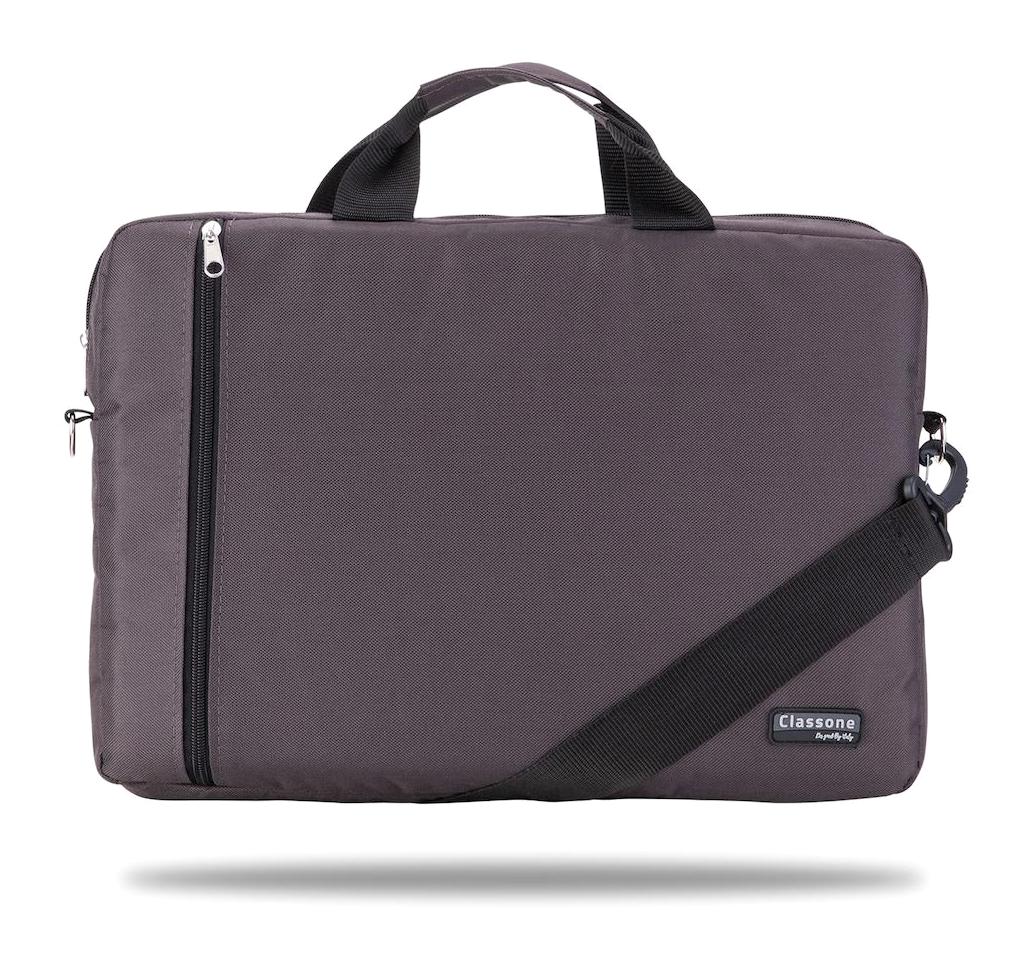 Classone WTX204 WTX Pro 15.6 inç Kumaş Su Geçirmez Laptop El Çantası Gri