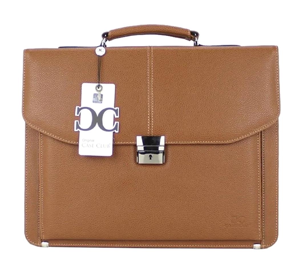 Case Club 15.6 inç Deri Laptop El Çantası Taba