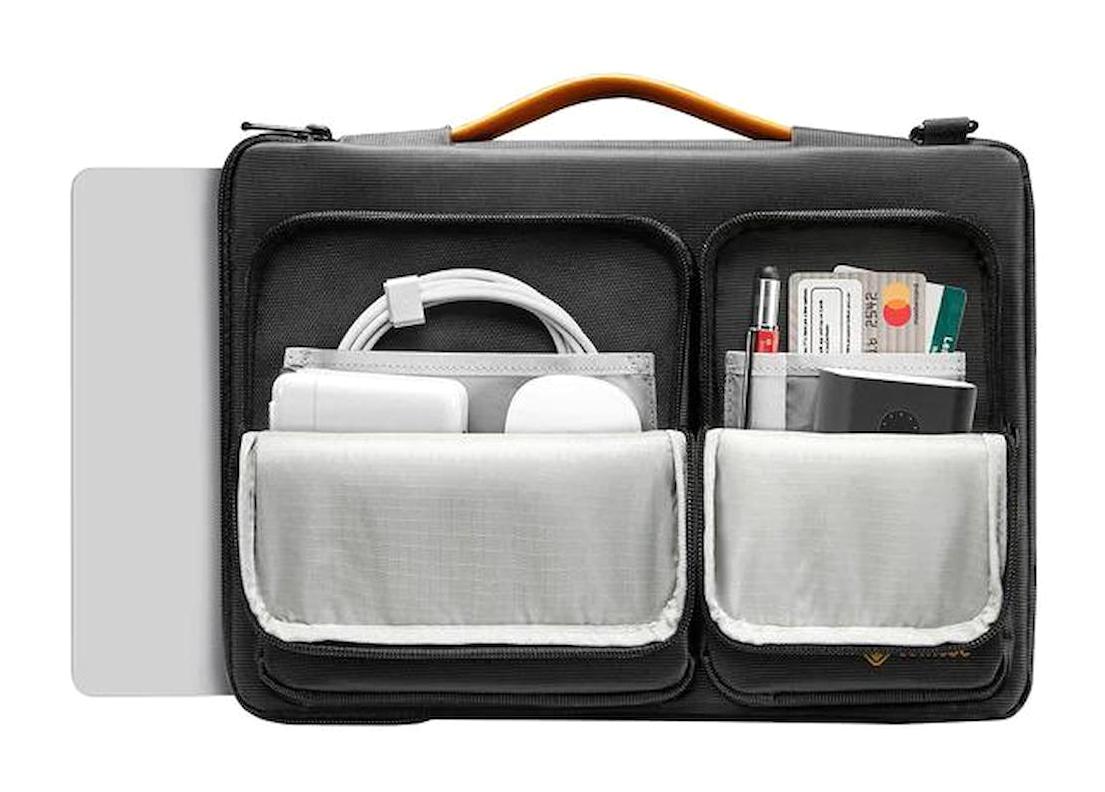 Tomtoc 16 inç Tekstil Su Geçirmez Laptop Postacı Çantası Gri