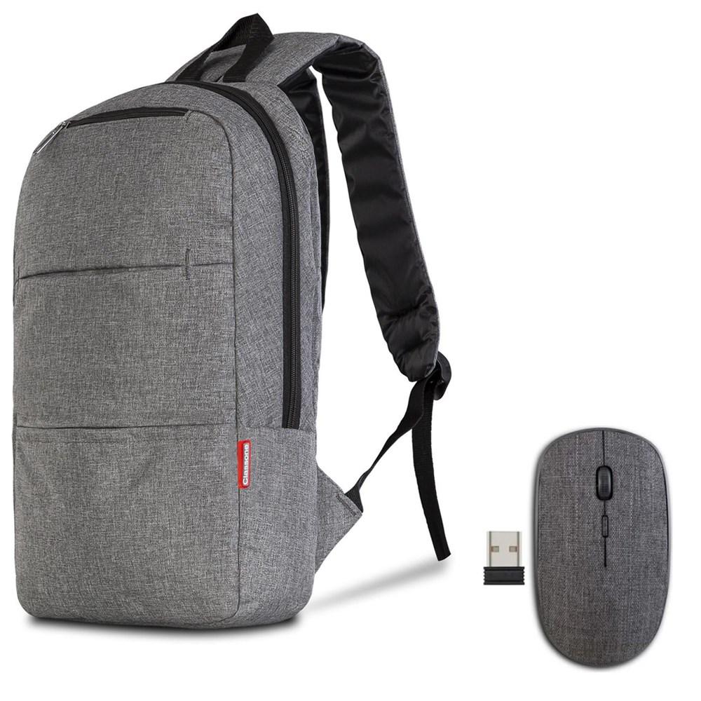 Classone Gri 15.6 inç Kumaş Laptop Sırt Çantası Gri