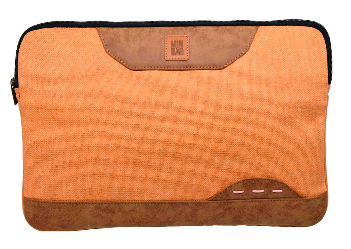 Minbag 14.9 inç Suni Deri Laptop El Çantası Taba-Turuncu