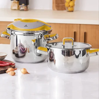 Karaca Orbit Sarı Düdüklü Tencere Seti 4+6 Litre
