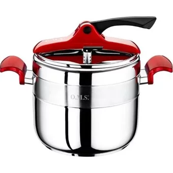 Oms Klasik Düdüklü Tencere 7 Litre Kırmızı