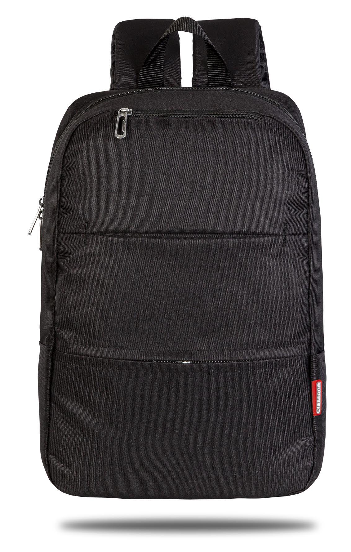 Classone Casetto 15.6 inç Kumaş Laptop Sırt Çantası Siyah