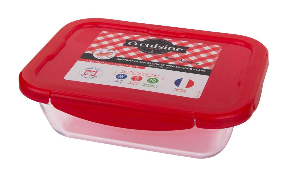 Ocuısıne 2 Parça Dikdörtgen Cam Saklama Kabı 1.7 lt