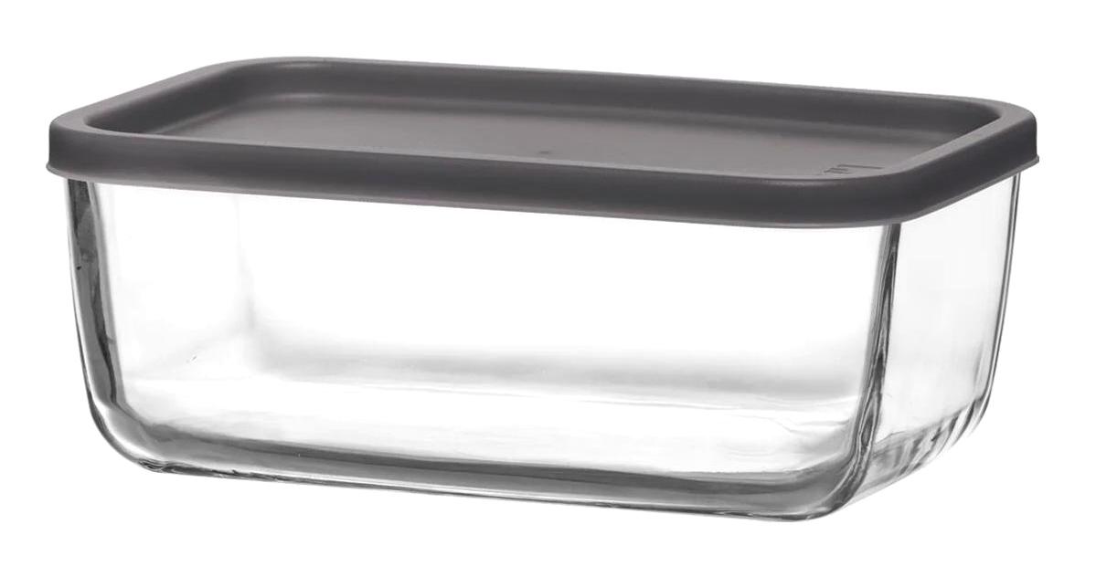 Lav 1 Parça Dikdörtgen Cam Saklama Kabı 400 ml