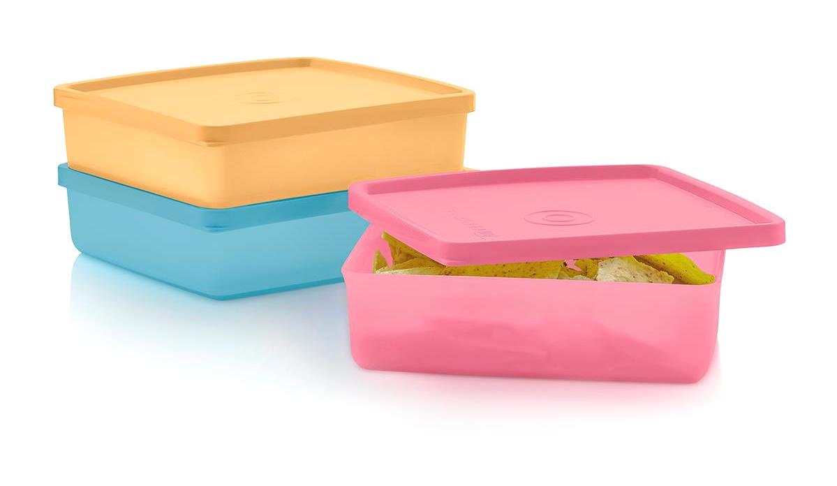 Tupperware 6 Parça Kare Plastik Saklama Kabı 330 ml