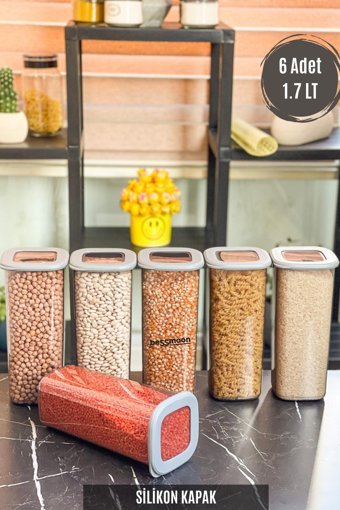 Bessmoon 12 Parça Kare Plastik Saklama Kabı 1.75 lt