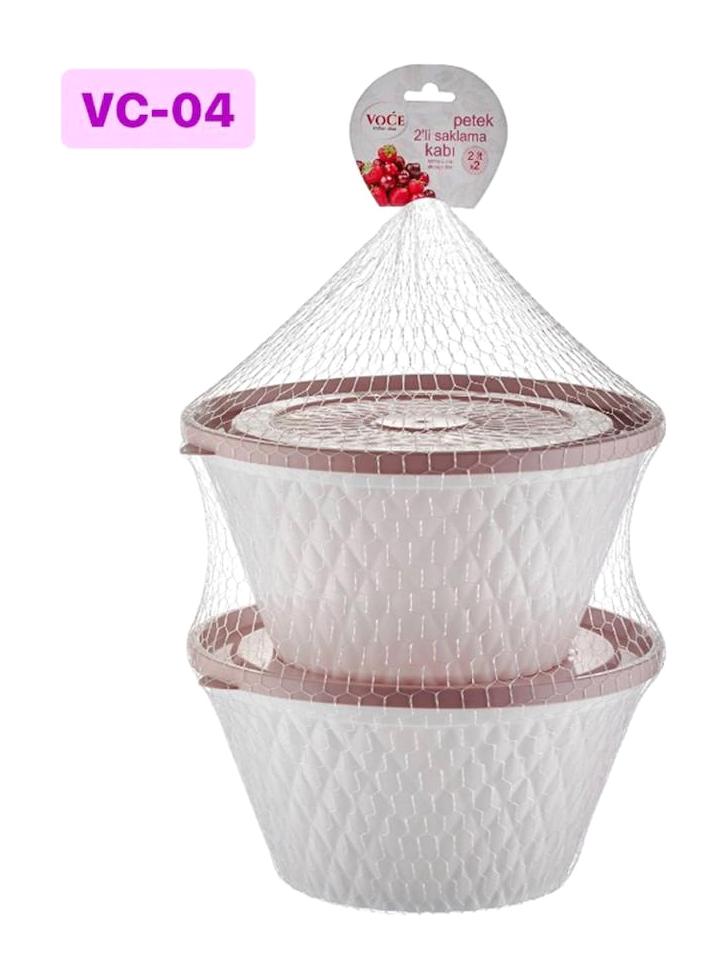 Shopping Store 4 Parça Oval Plastik Saklama Kabı 2 lt