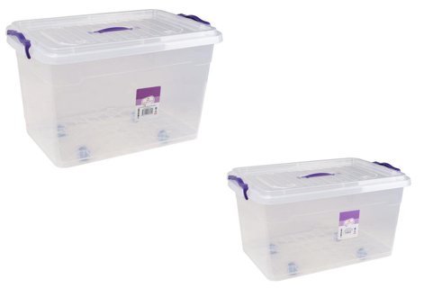 Hobi 2 Parça Dikdörtgen Plastik Saklama Kabı 120 lt