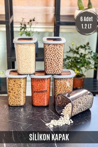 Bessmoon 12 Parça Kare Plastik Saklama Kabı 1.2 lt