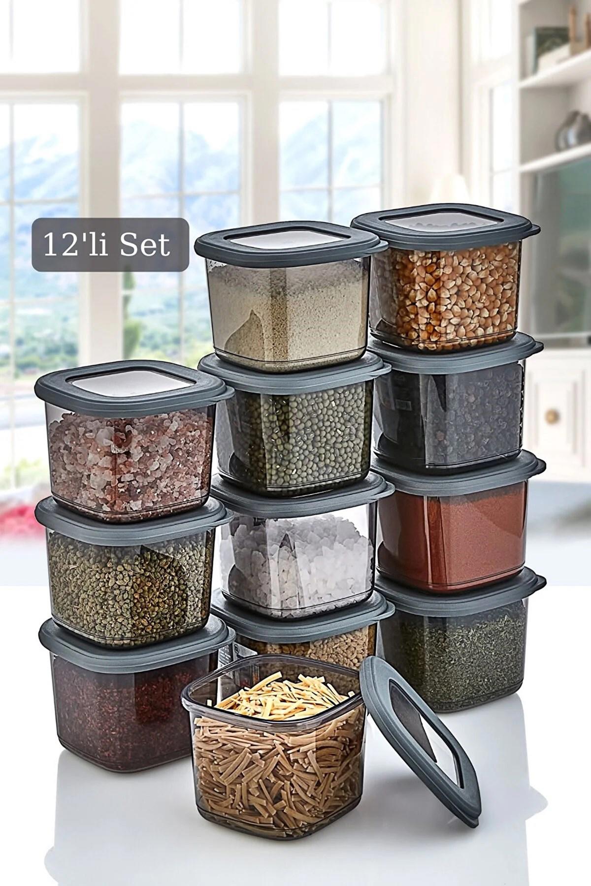Homprime 24 Parça Kare Plastik Saklama Kabı 650 ml