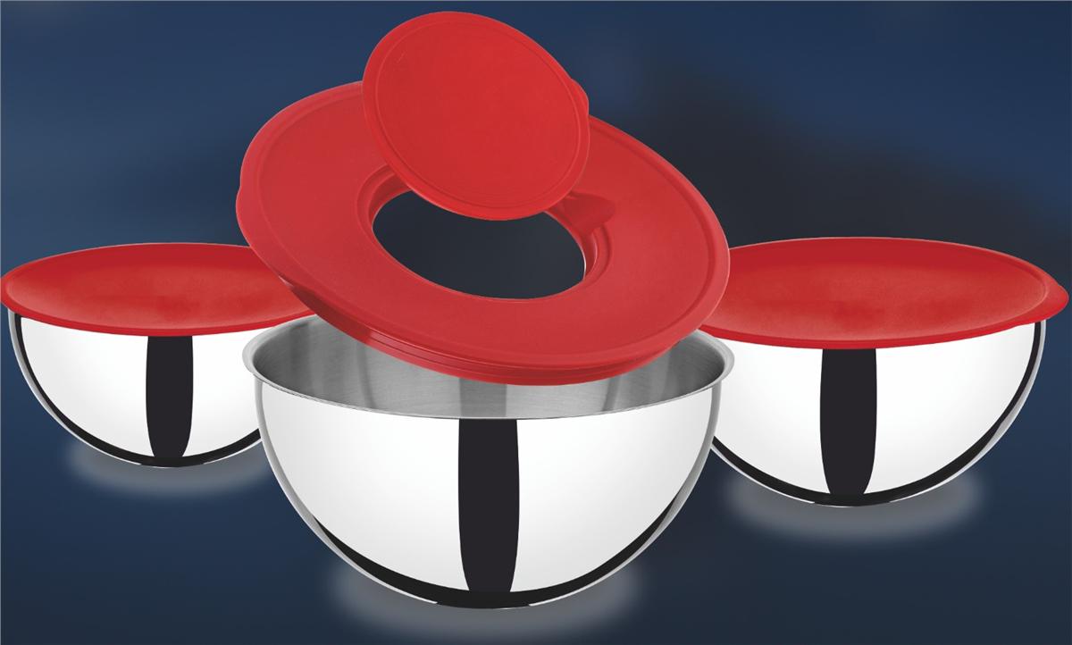 Vivaldi 3 Parça Yuvarlak çelik Saklama Kabı 1 lt