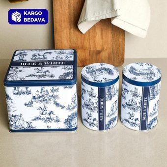 Sarkap 6 Parça Dikdörtgen - Yuvarlak Metal Saklama Kabı