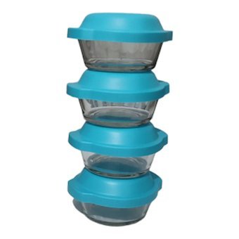 Nubutu 4 Parça Yuvarlak Cam Saklama Kabı 275 ml
