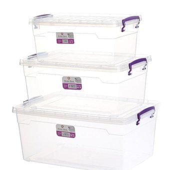 Hobi 3 Parça Dikdörtgen Plastik Saklama Kabı 2.3 lt