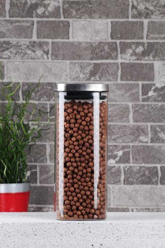 Morlimon 2 Parça Silindir Cam Saklama Kabı 1.8 lt