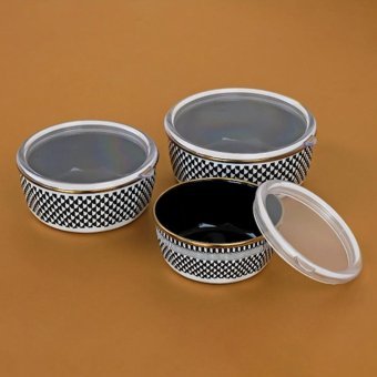 Glore 3 Parça Yuvarlak Cam Saklama Kabı