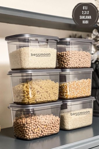 Bessmoon 12 Parça Dikdörtgen Plastik Saklama Kabı 2.3 lt