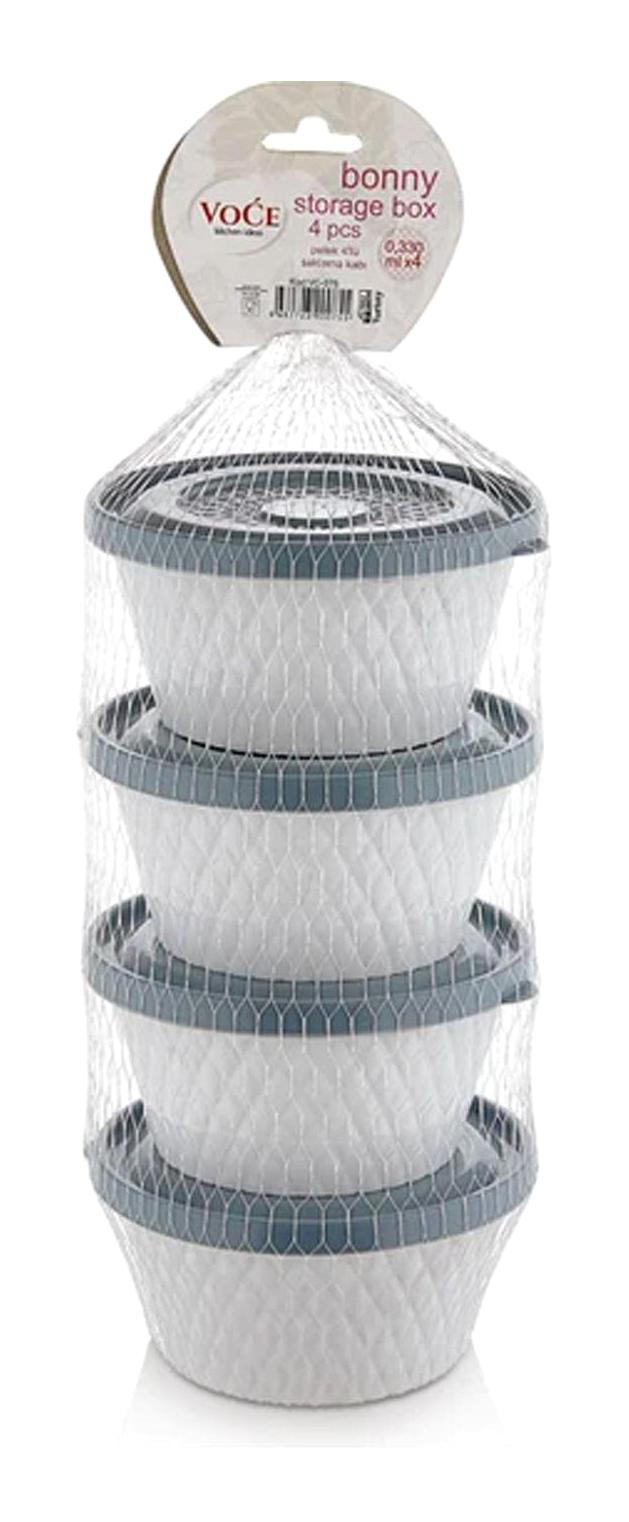 Royaleks 8 Parça Yuvarlak plastik Saklama Kabı 500 ml