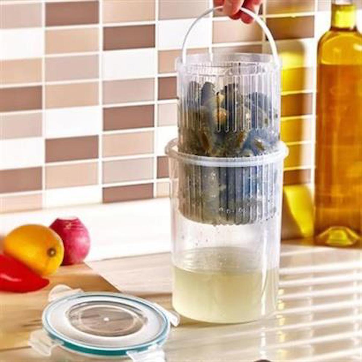 Marydien 1 Parça Yuvarlak plastik Saklama Kabı 1 lt