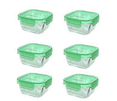 Paşabahçe 12 Parça Kare Cam Saklama Kabı 300 ml