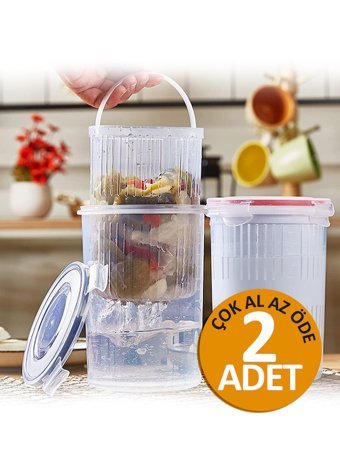 Morlimon 6 Parça Yuvarlak plastik Saklama Kabı 1.5 lt