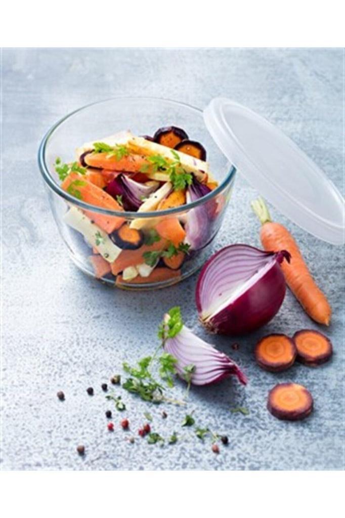 Pyrex 2 Parça Yuvarlak Cam Saklama Kabı 600 ml
