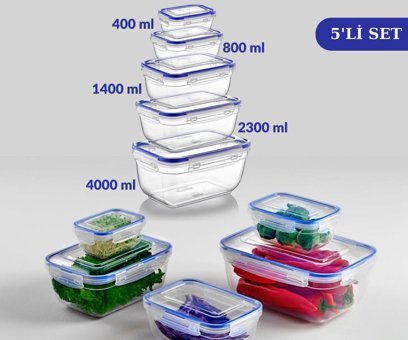 Flosoft 10 Parça Dikdörtgen plastik Saklama Kabı