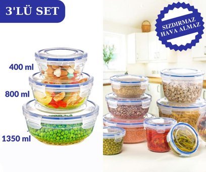 Flosoft 6 Parça Yuvarlak plastik Saklama Kabı