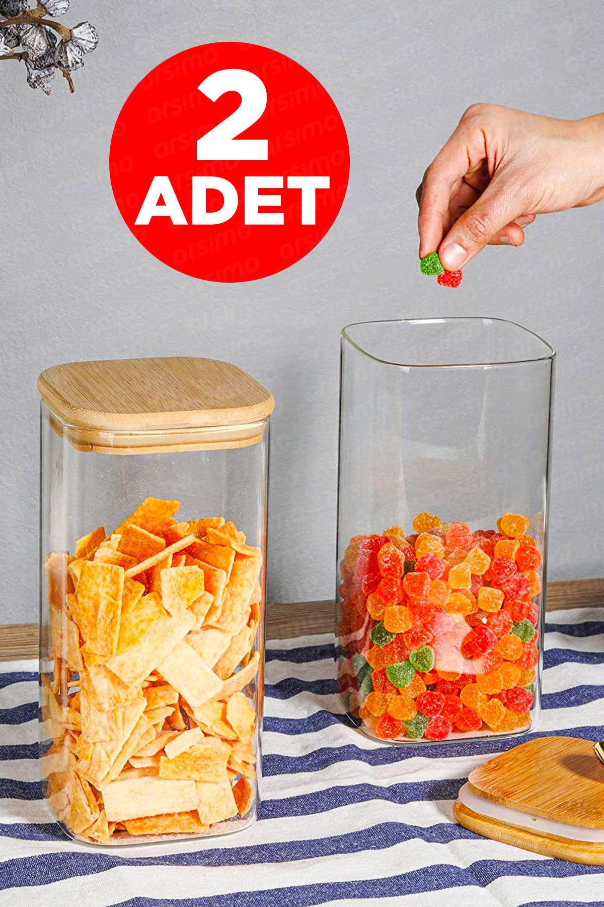 Arsimo 4 Parça Dikdörtgen Plastik Saklama Kabı 1.7 lt