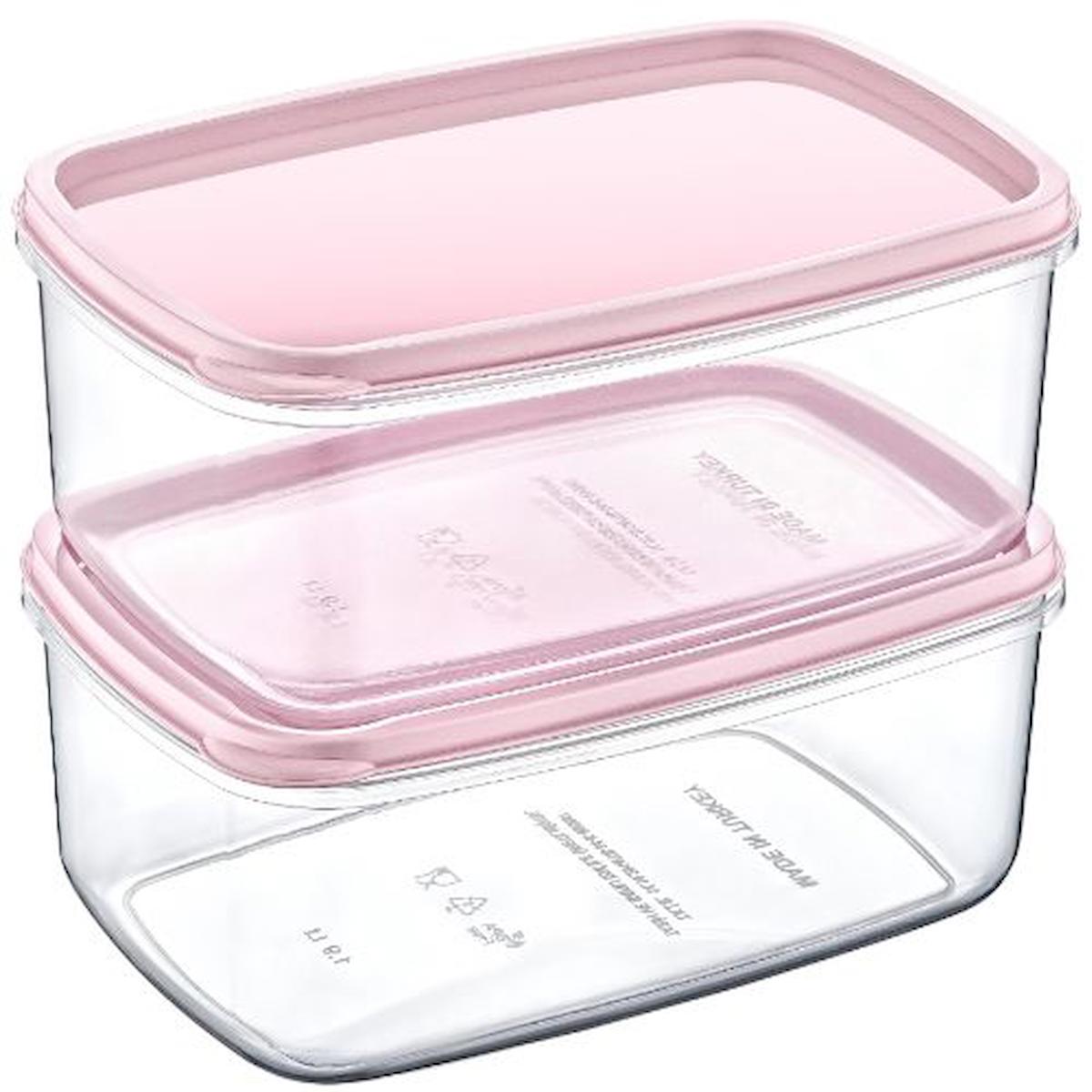 Nova Store 2 Parça Dikdörtgen Plastik Saklama Kabı 1.2 lt