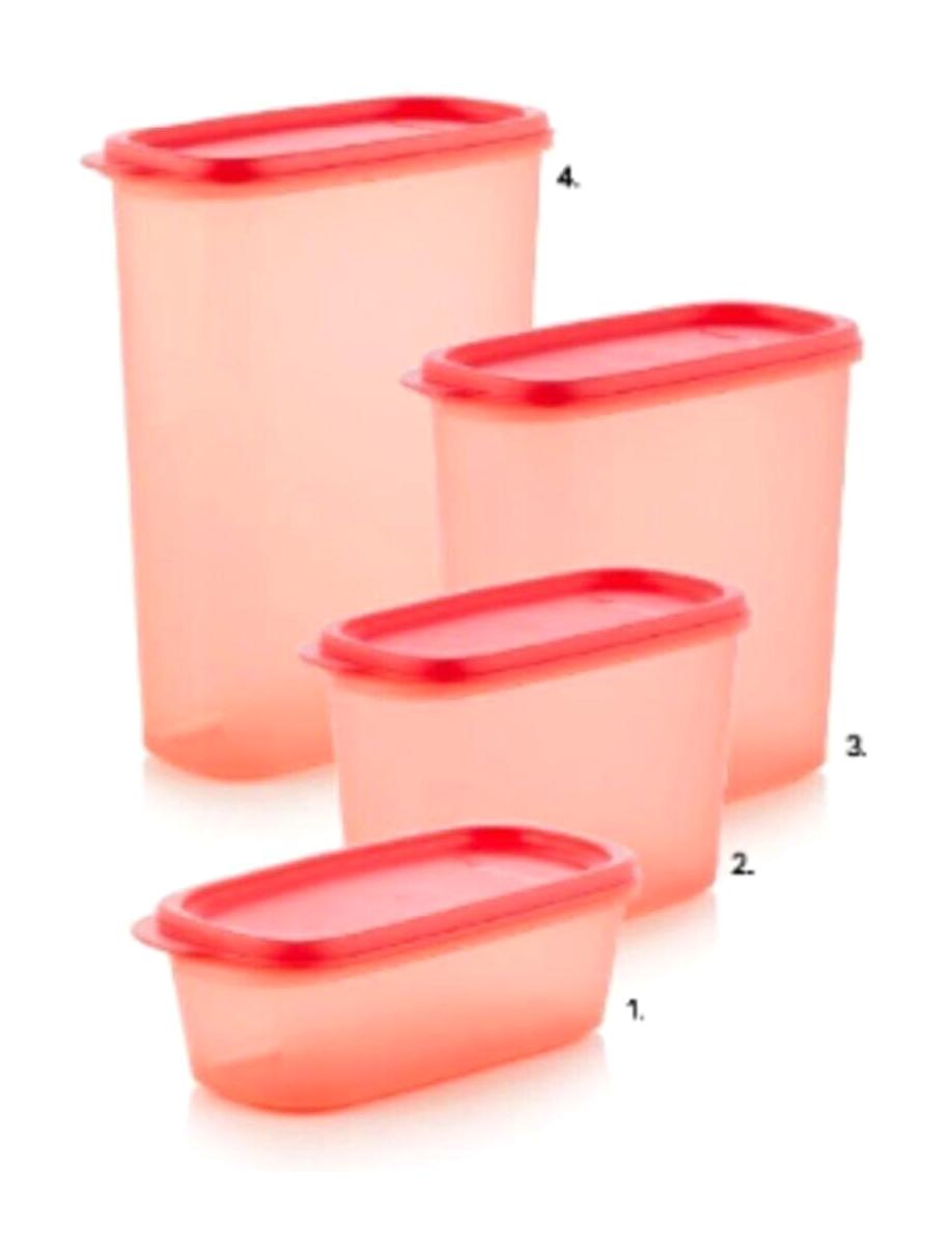Tupperware 8 Parça Oval - Silindir Plastik Saklama Kabı