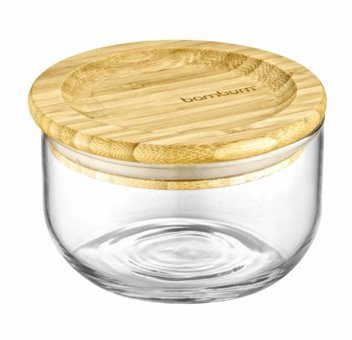 Bambum 2 Parça Yuvarlak Cam Saklama Kabı 300 ml