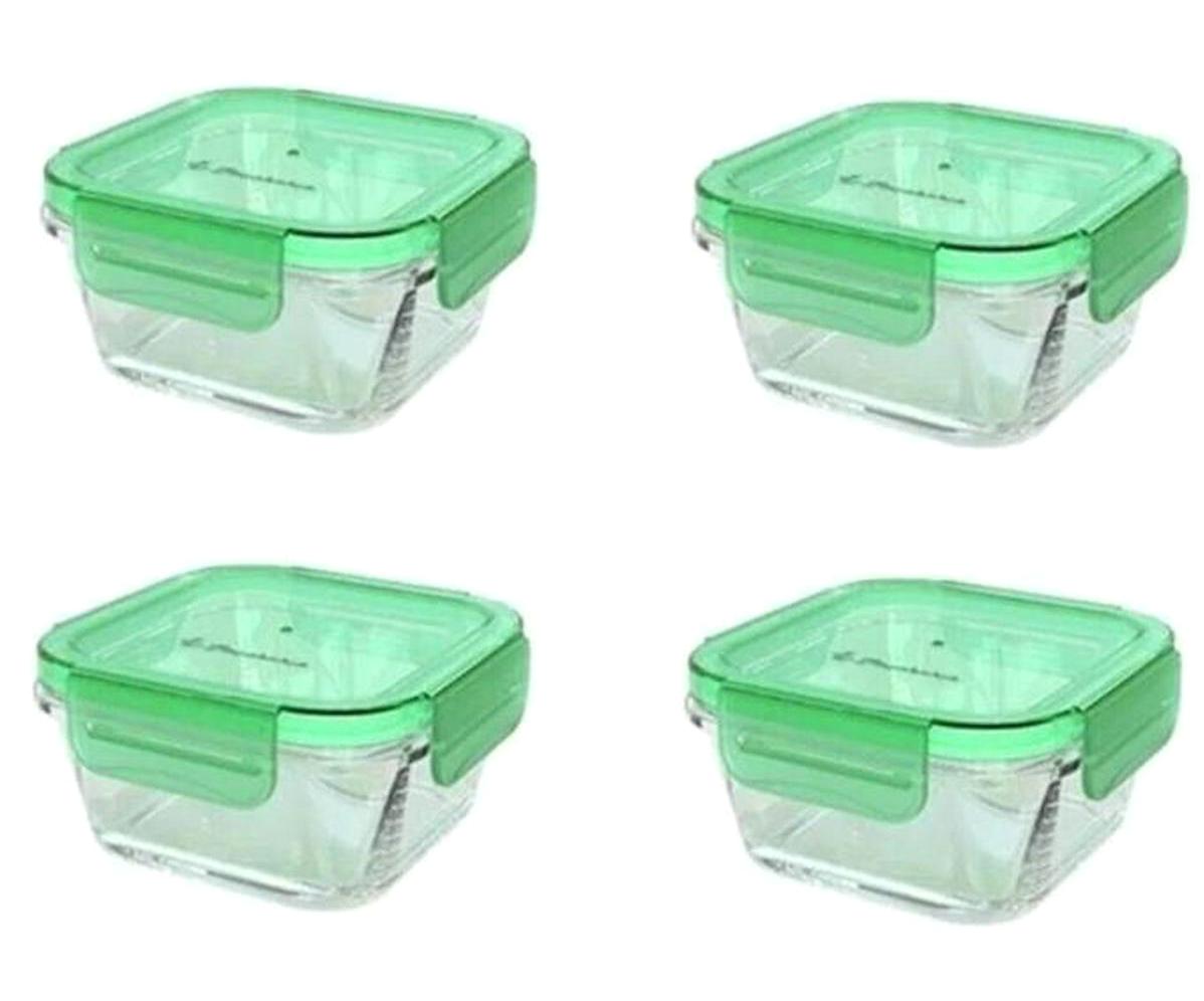 Paşabahçe 8 Parça Kare Cam Saklama Kabı 355 ml