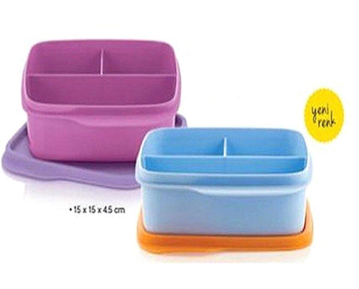 Tupperware Evet 2 Parça Kare Plastik Saklama Kabı 500 ml