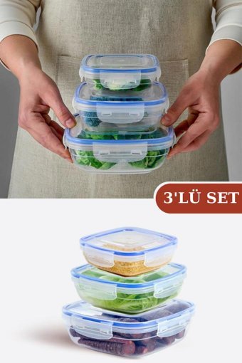 Flosoft 6 Parça Dikdörtgen plastik Saklama Kabı