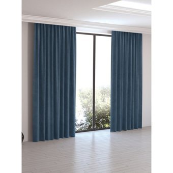 Perle Home Daily Series Derin Mavi Ada Fon Perde - 300 x 260 cm