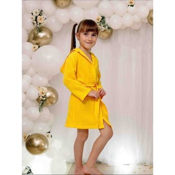 Mam Art Iki Katlı Müslin Bornoz - Sarı