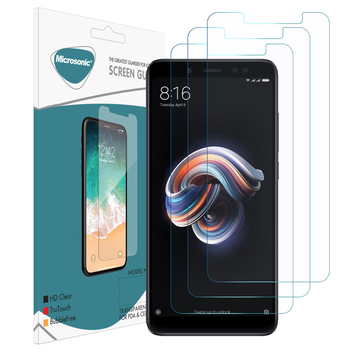 Microsonic Xiaomi Redmi Note 5 Pro Temperli Cam Parlak Ekran Koruyucu