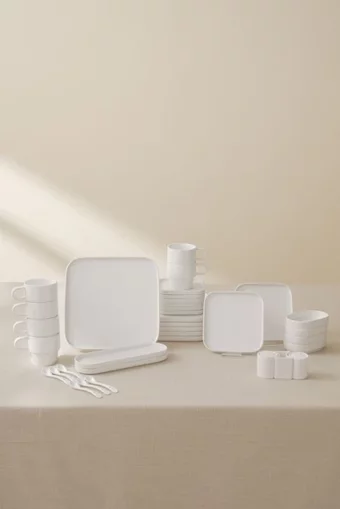 Karaca Stream Bone Cubique 35 Parça 6 Kişilik Kahvaltı Takımı